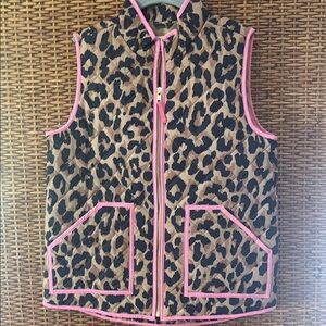 Crewcuts NWOT Leopard Print Vest with Pink Trim Girls size 10